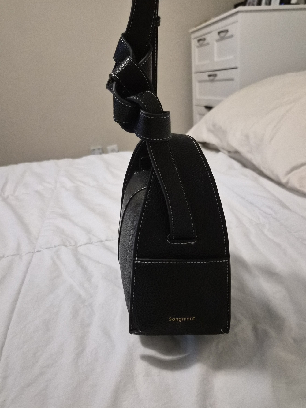 Songmont Black Pebbled Leather Crossbody - Picture 3 of 9